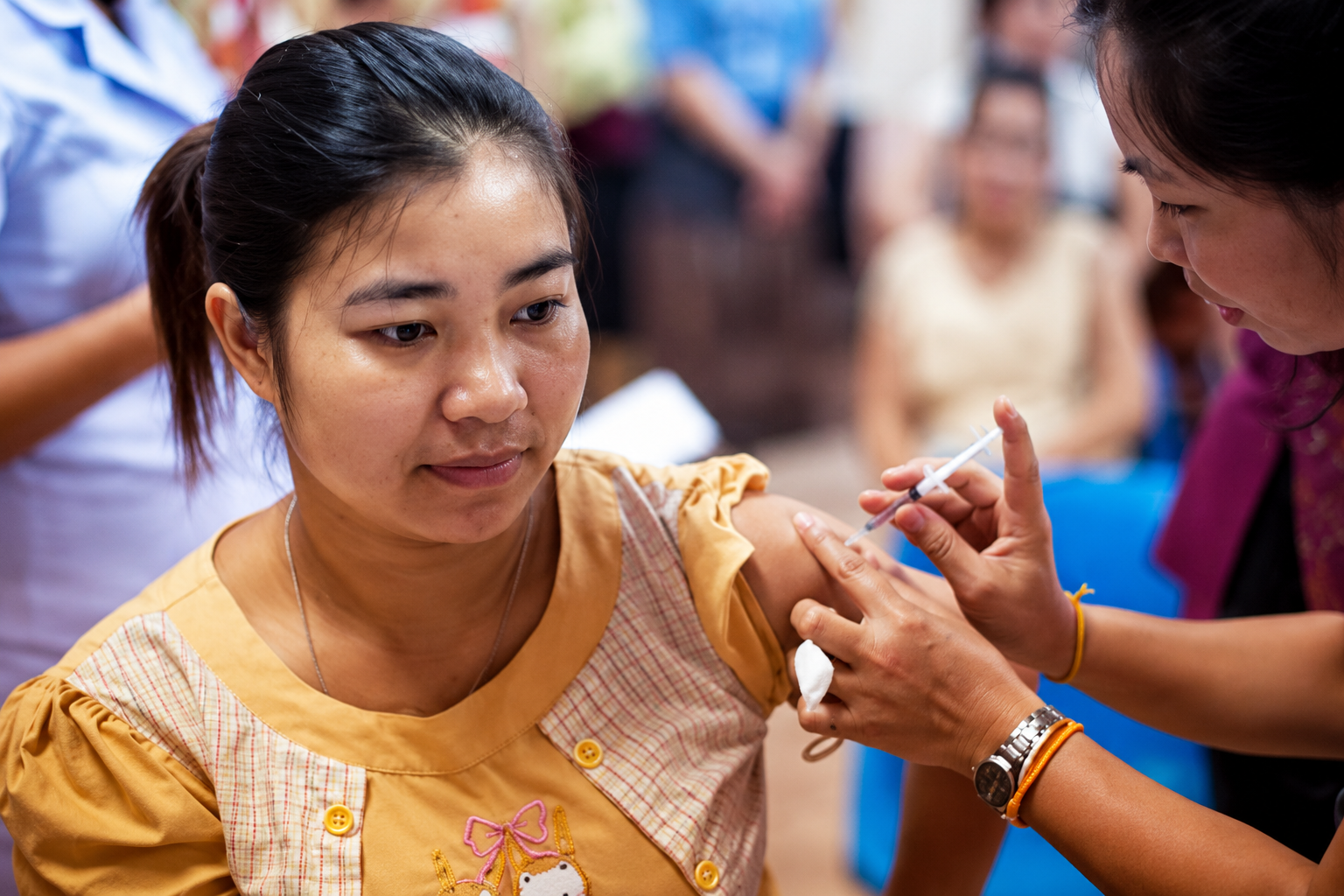 Medical volunteers providing care to patients in Leyte, Philippines